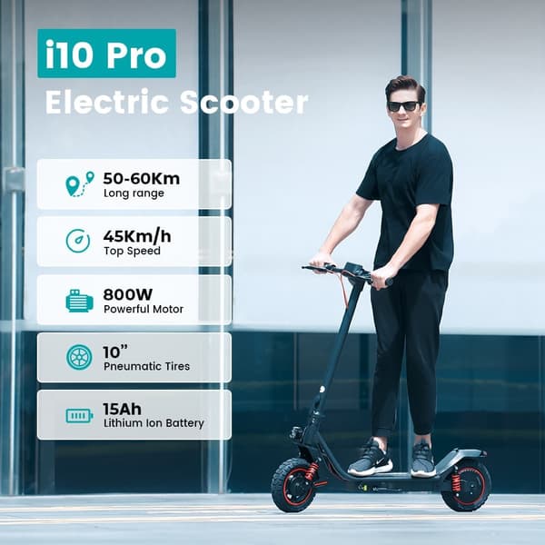 iScooter i10Pro sähköskootteri aikuisille 800 W moottori 48V15Ah akku taitettava sähköskootteri 10 tuuman rengaskaupunki työmatka sähköskootteri