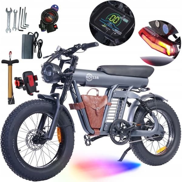 Väldre Elektro-motorcykel BEZIOR XF006 1200W 47KM/H 100HK 48V 23,2AH 20tum