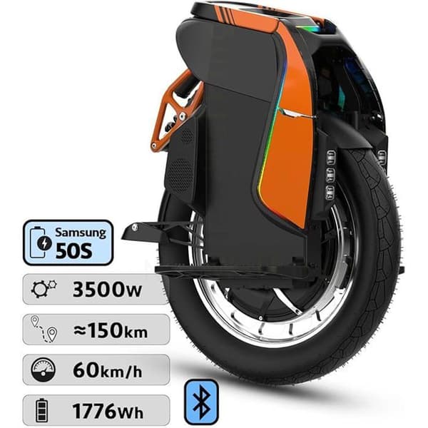 KINGSONG S19 Pro 1776 Watt-timme Elektrisk Einhjulsykkel, Motor 3500 Watt, Rekkevidde opptil 150km, Toppfart 25km/t, Dekk 18'