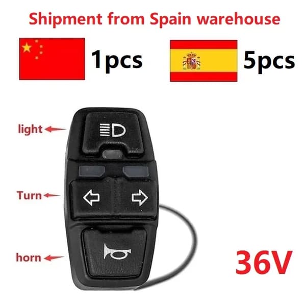 Elektriskt strömbrytare, hornknapp, styrekontroll, 36v switch