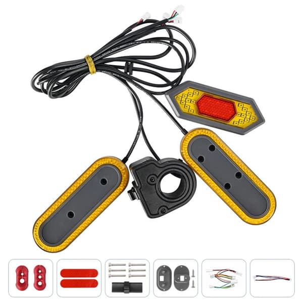 Elektrisk scooter, blinklys, reflekterende lys, Sort