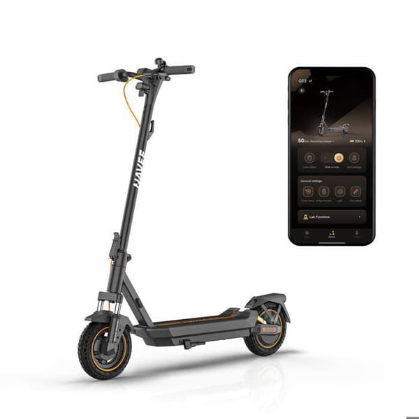 Trottinett Électrique NAVEE GT3, Räckvidd 50km, Maxhastighet 25km/h, Däck 10", 700W Max, antispinnsystem TCS, Fällbar - Svart