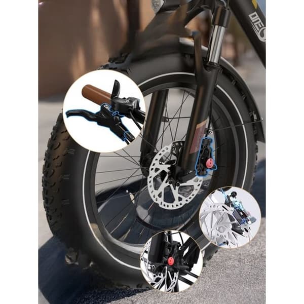 ONESPORT Elektrisk scooter OT16 Max 48V 18Ah 500W 50km/h 120km 20*4" FR Enkel att transportera Bärbar Svart Brun