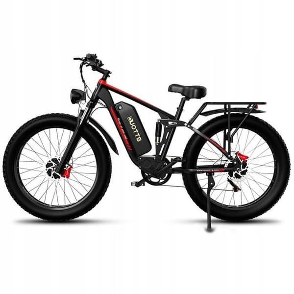 DUOTTS S26 1500W Samsung 48V 20AH 55KM/H elektrisk skoter för vuxna för enkel förflyttning Parkering, Svart Röd