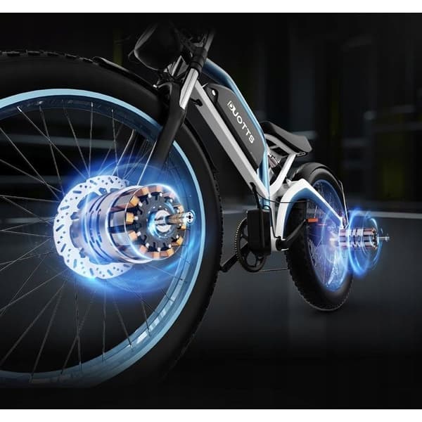 Elcykel DUOTTS N26 2*750W 20Ah Samsung-batteri 26" 55km/h 120HK Lätt att resa och parkera Blå och vit