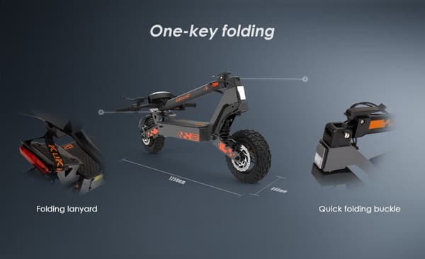 Kukirin G2 elektrisk scooter |48V / 15Ah 800W motor |45 km / t|Maks. rækkevidde 55 km|Skivebremser for og bag+Power-Off bremser|10" slangeløse dæk