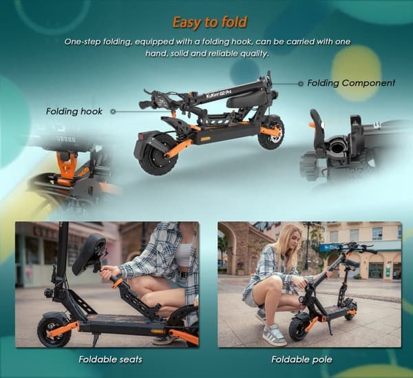 kukirin G2PRO |48V15AH 600W|Huippunopeus 45 km/h|Toimintasäde 58 km|Etu- ja takalevyjarrut + virrankatkaisujarrut|9" tyhjiörenkaat|