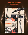 Miniatyrbillede 10 af 11: Kukirin G2MAX elektrisk scooter | 48V / 20Ah batteri 1000W motor |55km / t | Rækkevidde 70km | 10" terrængående dæk | Skivebremse + afbrydelig bremse