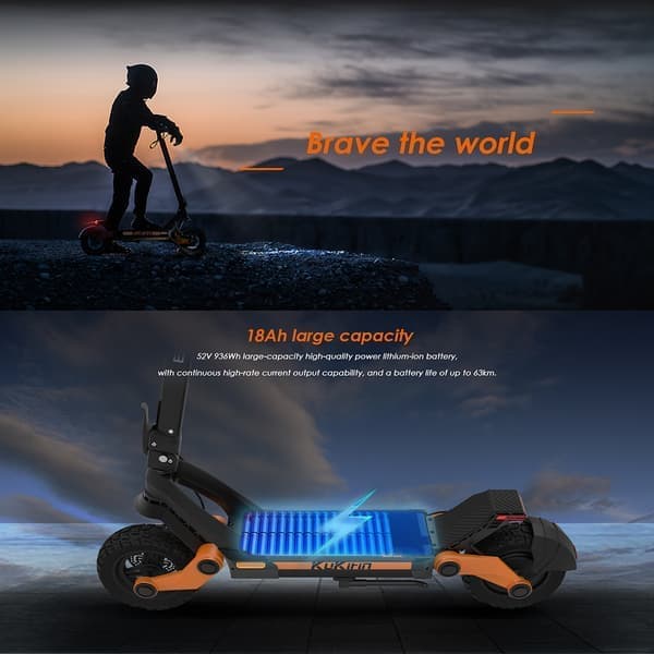 Kukirin G3 elscooter |1200W|52V/18Ah|10" terrängdäck för dammsugning |Maxhastighet 50 km/h|63 km räckvidd|Vuxen|