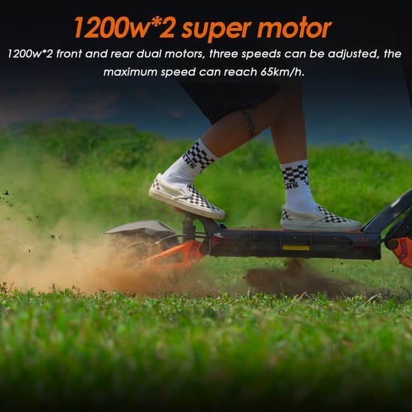 Kukirin G3 PRO elscooter |1200W*2/dubbeldriven motor|52V/23Ah batteri|maxhastighet 65 km/h|80 km räckvidd|10” terrängdäck