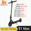 Miniatyrbild 1 av 11: KuKirin S1 Max Elscooter | Räckvidd 39 km | 350W Motor | Hastighet 30 km/h | Stadskörning | Vuxna |