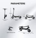 Miniatyrbillede 10 af 11: OOTD T10 foldbar elektrisk scooter 500W, 48V13.5AH batteri, 11" terrængående dæk, tophastighed 50 km, rækkevidde 35-45 km, skivebremser for og bag