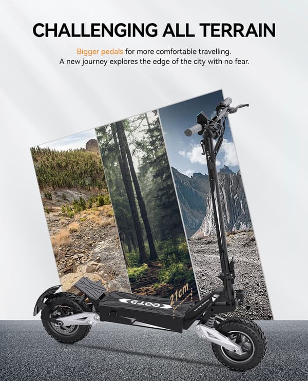 OOTD T10 elektrisk scooter, 500W motor, op til 50 km/t, 13,5AH batteri, udholdenhed på ca. 35-45 km, foldbar.