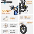 Miniatyrbillede 10 af 10: ENGWE EP-2 BOOST elcykel til voksne, 250W motor, 48V13AH batteri, foldbar, 20-tommer brede dæk, bypendling, korte afstande, terrængående