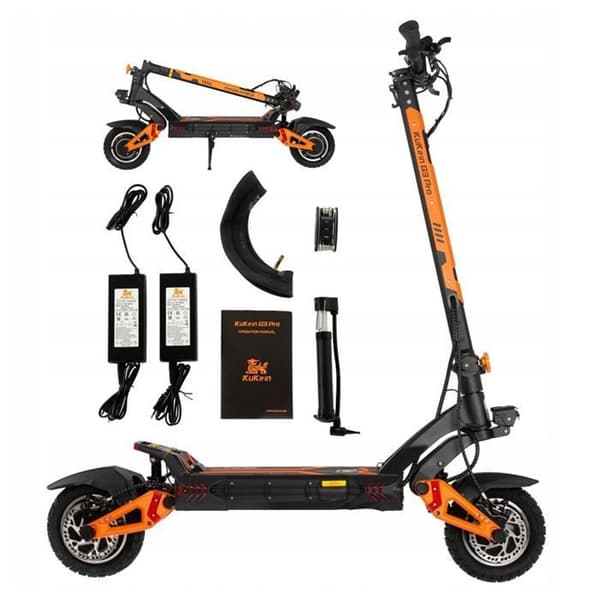 Trottinette elektrisk terräng KuKirin G3 Pro Motorer 2400W Lithiumbatteri 52V23AH 65km/h 80km Terrängdäck 10"