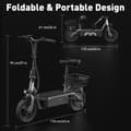 Miniatyrbild 9 av 11: iScooter F2 500W Elscooter - 30 km räckvidd, 10" däck, sadel och korg, EU-kontakt, 120 kg last - Pendlar-elscooter
