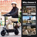 Miniatyrbild 11 av 11: iScooter F2 500W Elscooter - 30 km räckvidd, 10" däck, sadel och korg, EU-kontakt, 120 kg last - Pendlar-elscooter