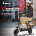 Miniatyrbild 2 av 11: iScooter F2 500W Elscooter - 30 km räckvidd, 10" däck, sadel och korg, EU-kontakt, 120 kg last - Pendlar-elscooter