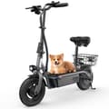 Miniatyrbild 1 av 11: iScooter F2 500W Elscooter - 30 km räckvidd, 10" däck, sadel och korg, EU-kontakt, 120 kg last - Pendlar-elscooter