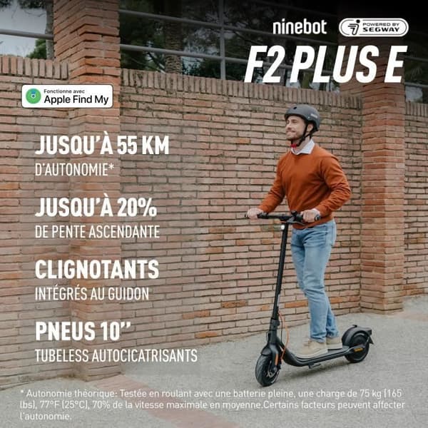 Ninebot F2 Plus E elektrisk skoter som drivs av Segway