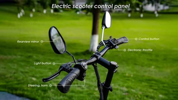 Kukirin C1 Pro elscooter 14-tums pneumatiska däck, 500W motor, 48V26Ah batteri, 100km räckvidd, backspegel, med säte.