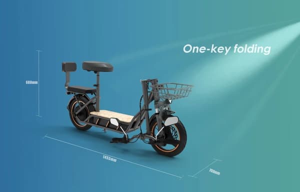 Kukirin C1 Pro elscooter 14-tums pneumatiska däck, 500W motor, 48V26Ah batteri, 100km räckvidd, backspegel, med säte.