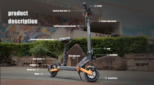 2,077/5,000 kukirin G2PRO |48V15AH 600W|Huippunopeus 45 km/h|Toimintasäde 58 km|9 tuuman tyhjiörenkaat