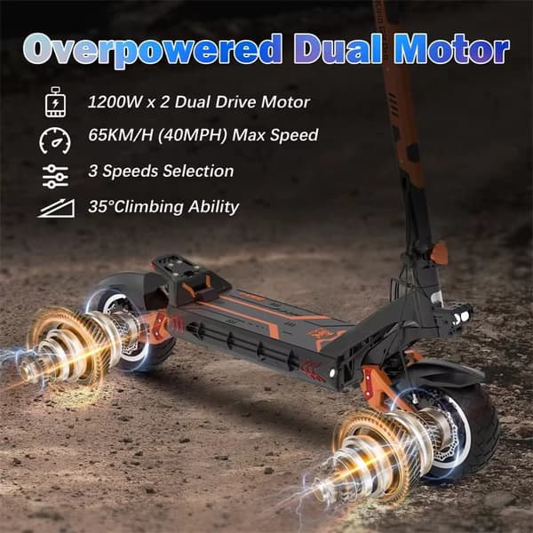 kukirin G3 PRO elektrisk scooter | 1200W*2 / Motor med dobbelt drev | 52V/23Ah batteri | Maksimal hastighed 65 km/t | 80 km rækkevidde