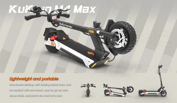 KuKirin M4MAX elektrisk scooter - 800W motor, 64 km rækkevidde, foldbar til pendling