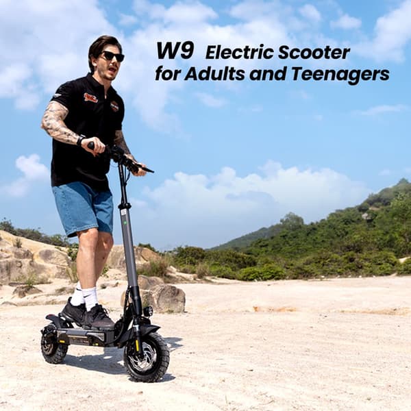 iScooter W9 elektrisk scooter til voksne - 1000W motor, 45 km rækkevidde, 10" terrængående dæk og tredobbelte bremser