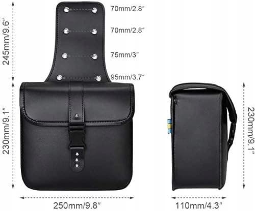 Universal Motorcykel Sadeltasker Sidetasker Læder 26x11x24cm
