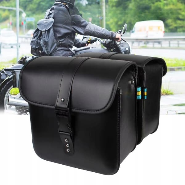 Universal Motorcykel Sadeltasker Sidetasker Læder 26x11x24cm