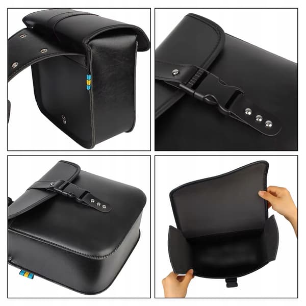 Universal Motorcykel Sadeltasker Sidetasker Læder 26x11x24cm
