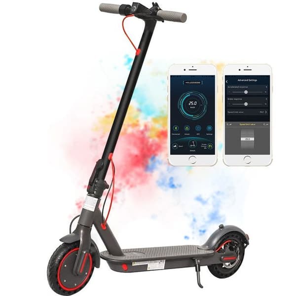 Trottinett elektrisk JUICEASE 365GO, 350W Vuxen Scooter, Räckvidd 20KM, 36V, 7.8Ah, 25KM/H, 8.5", APP, Fällbar, 120KG, Svart