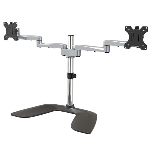 DUAL MONITOR STAND/32IN MONITORS-ARTICULATING ARMS Sort, Sølv
