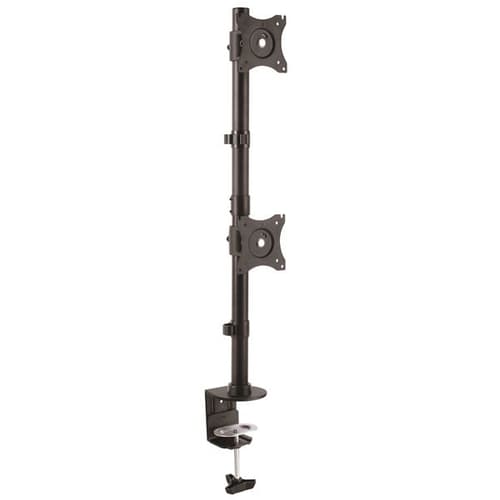 StarTech.com Vertical Desk Mount Dual Monitor Arm - For Monitors 13" to 27" - Adjustable - Desk Clamp / Grommet-Hole Mount - Dual VESA Monitors - Blac Sort