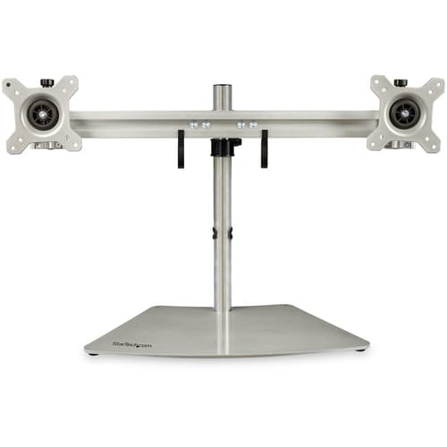 DUAL-MONITOR STAND - HORIZONTAL/FOR UP TO 24IN MONITORS - SILVER Rustfritt stål
