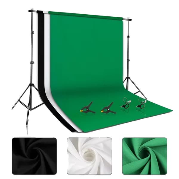 Justerbar Bakgrundsställning, Portabelt Aluminiumlegering, Inkluderar 3-Färgad Bakgrund,med 3-färgad tyg-a, 2000x2000 with 3-color cloth-a