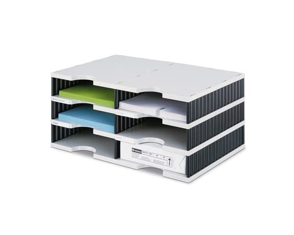 Styro - 268020398 - doc Duo kontorssorterare 6 fack x 33,1 x 22,3 cm (Grå/svart) (Tyskland Import)