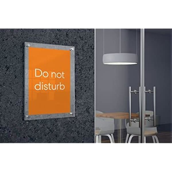 Porte-Affiche A4 - NOBO - Väggmonterad i Akryl - Utan Ram - Fäste med Hörn - Porträtt/Landskap