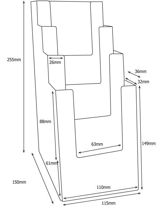 Dokumentdisplay - Taymar väggsorterare - 4C110X4 - 4-lagers dispenser