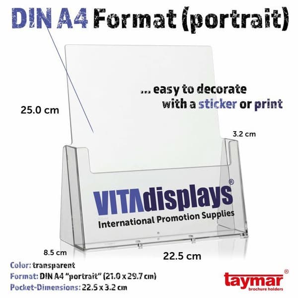 Dokumentdisplay - Taymar väggsorterare - LA-330-5 - Set med 5 transparenta broschyrhållare i A4-format