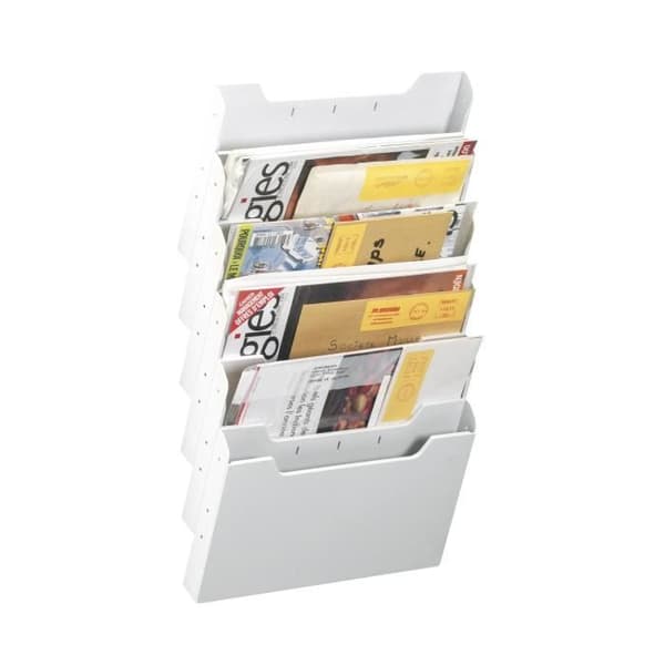 Väggmonterad horisontell sorteringsenhet - Exacompta - 6 fack - Ljusgrå - 24 x 32 cm - Förlängningsbar