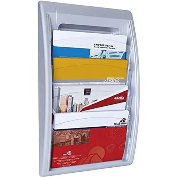 Väggskärm - PAPERFLOW - Fast Paper - Silver - 4 genomskinliga fönster - Fick 2 cm
