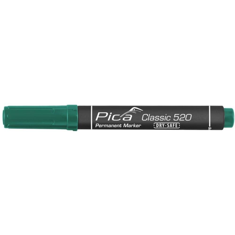 Pica Permanent sprittusj Classic Dry-Safe 1-4 mm rund grønn