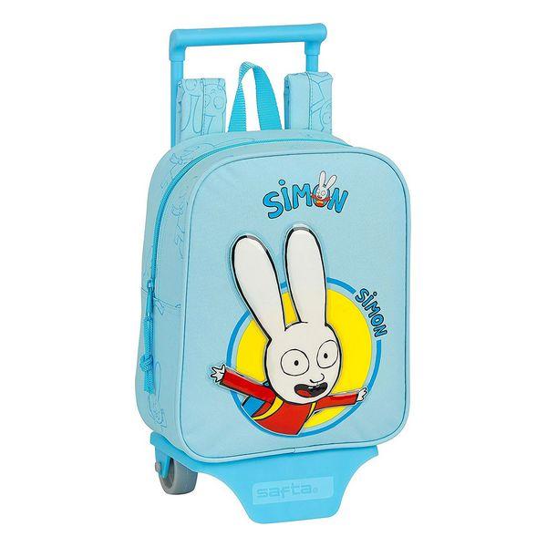 Skolväska med hjul 805 Simon Ljusblå
