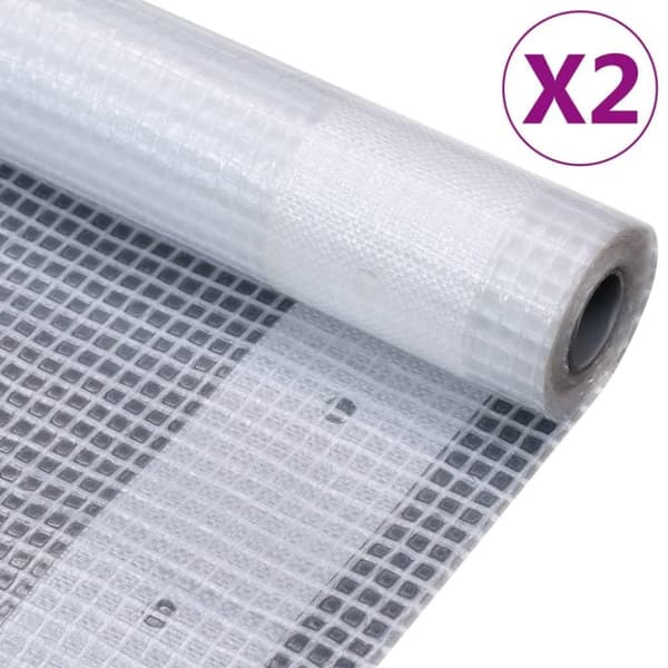 vidaXL Leno suojapeitteet 2 kpl 260 g/m² 4x20 m valkoinen