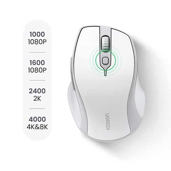 Ugreen Ergonomisk Trådlös Mus Bluetooth 2.4 GHz - Vit