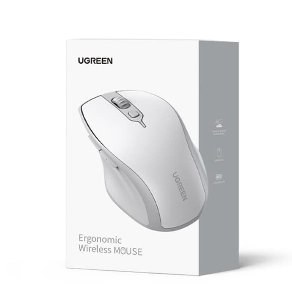 Ugreen Ergonomisk Trådlös Mus Bluetooth 2.4 GHz - Vit