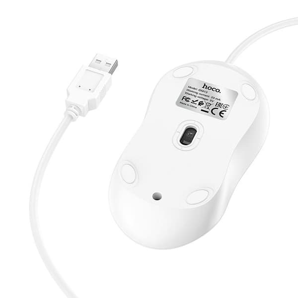Hoco Trådbunden Mus USB-A 1.5 m GM13 - Vit